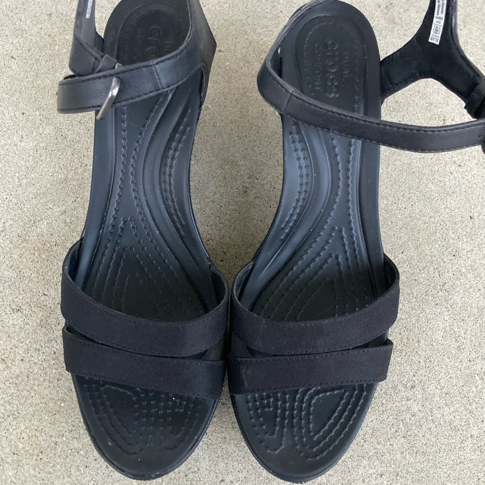 Crocs Black Wedges